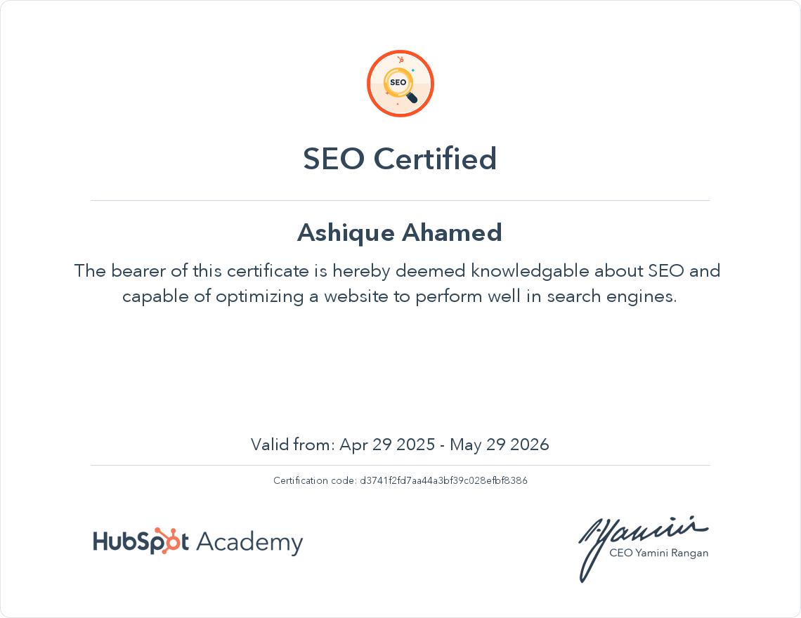 SEO Certification